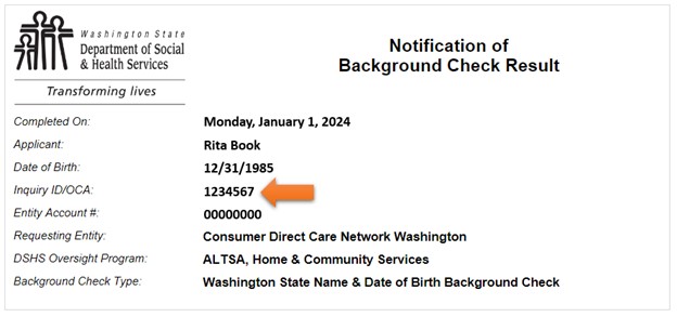 Notification of background check